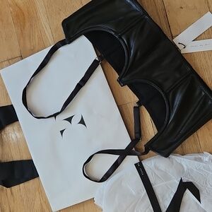 Fleur Du Mal Vegan Leather Peek-a-Boo Bra, NWT